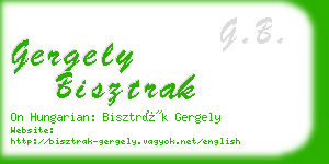 gergely bisztrak business card